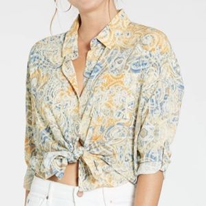Dear John Arianna Paisley Boho Button Down Top